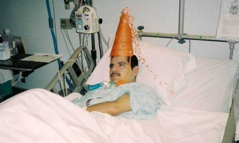 a few months after I became disabled in a Hospital bed