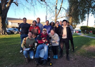 The researchers from both teams, Speech and Robotics, Uriel | Iovany | Mike | celebrating my first three years of being in the clinical trial