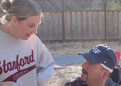 My friend talking to me