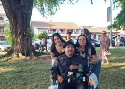 Sofia Sanches and Fatima Zepeda with Pancho
