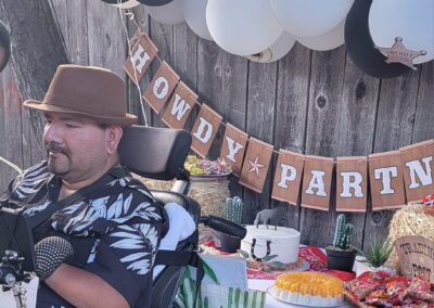 Myself and decorations on the back